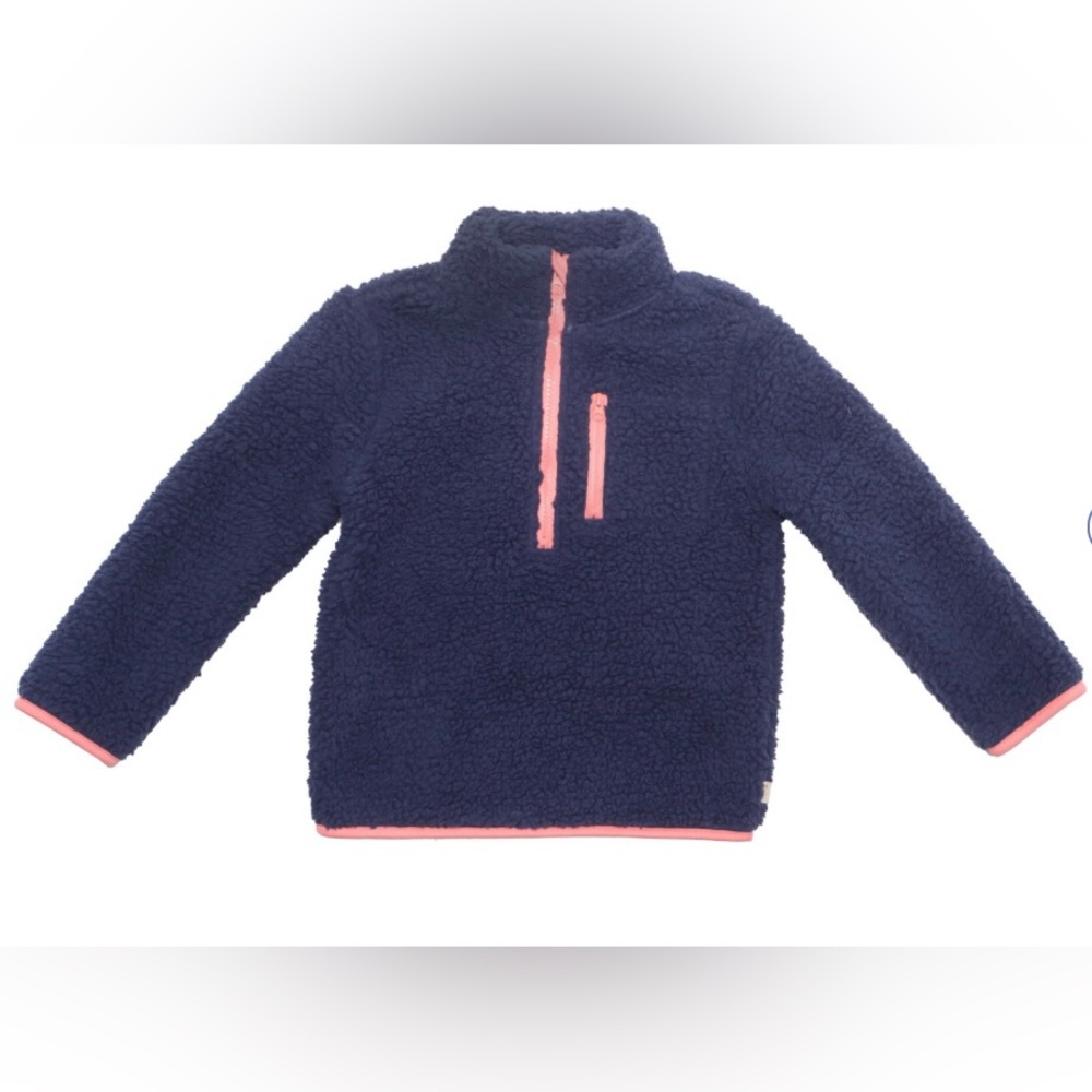 Sammy+Nat Sherpa Pullover 1/4 Zip in Washed Indigo Size 2